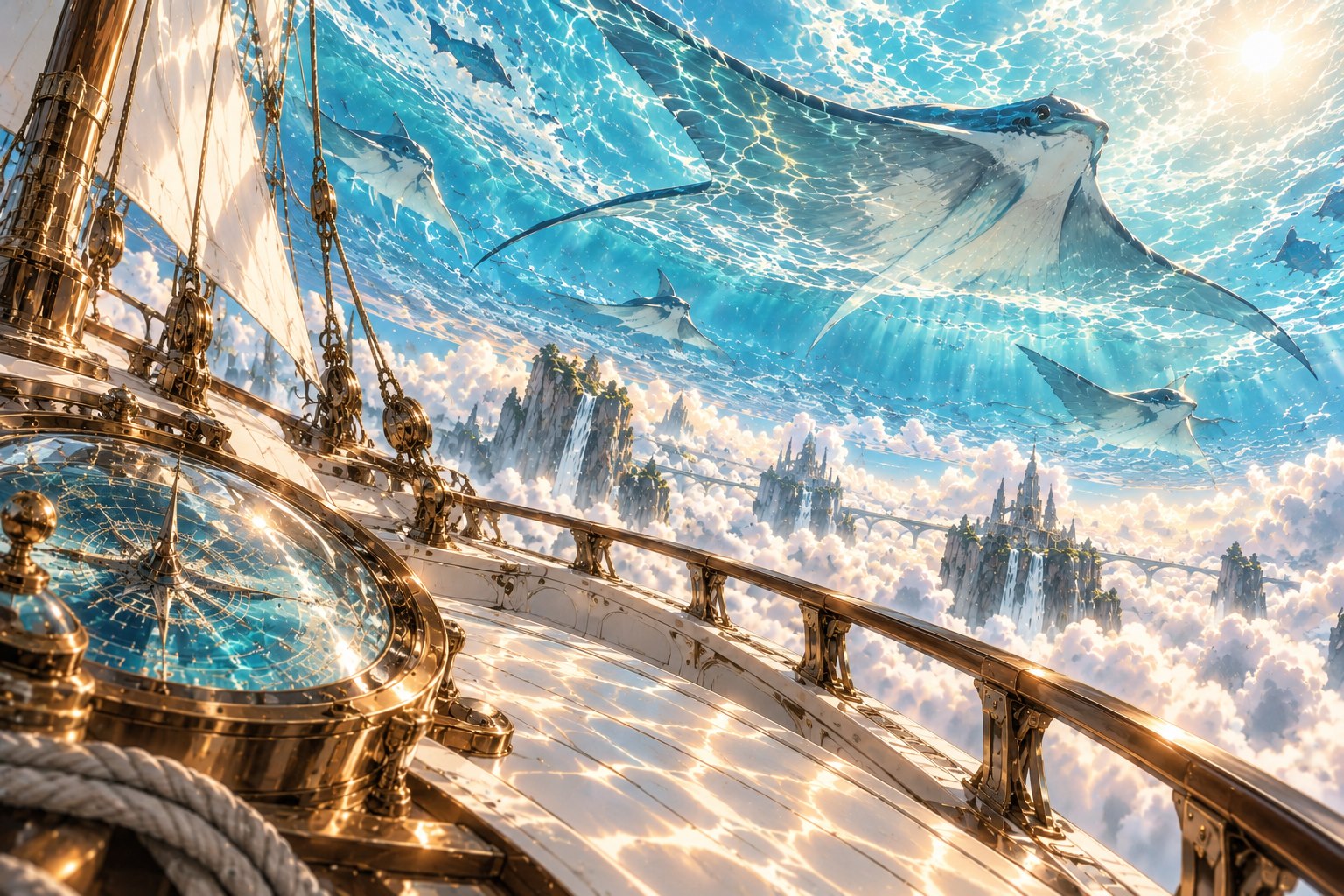 The tide above the clouds concept scene